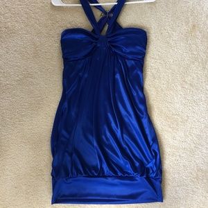 Royal Blue Formal Halter Dress (Size M)